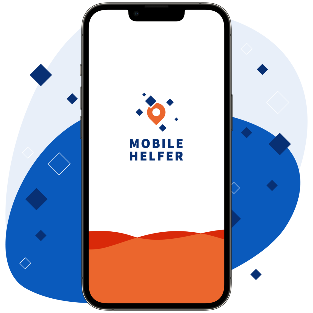 Handy mit der App Mobile Helfer